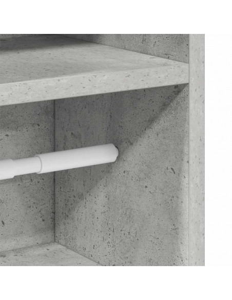 Mobile da Bagno con Portarotolo Grigio Cemento 20,5x22x90 cm