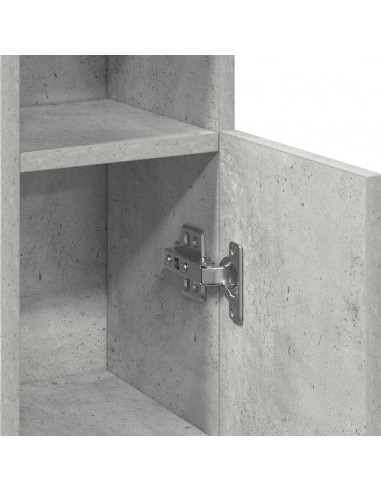 Mobile da Bagno con Portarotolo Grigio Cemento 20,5x22x90 cm