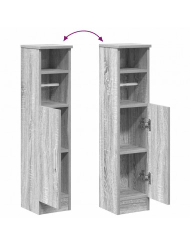 Mobile da Bagno con Portarotolo Grigio Sonoma 20,5x22x90 cm