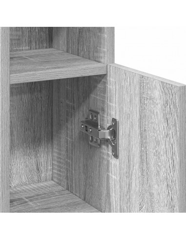 Mobile da Bagno con Portarotolo Grigio Sonoma 20,5x22x90 cm