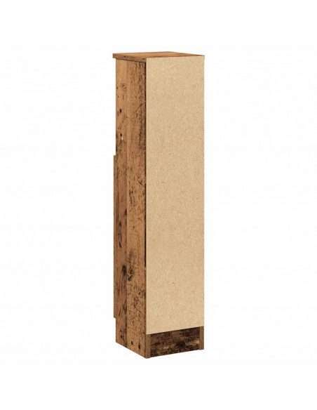 Mobile da Bagno con Portarotolo Legno Antico 20,5x22x90 cm