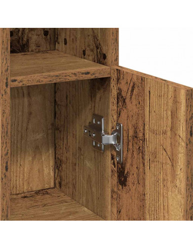 Mobile da Bagno con Portarotolo Legno Antico 20,5x22x90 cm