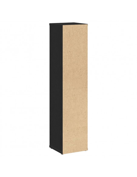 Mobile da Bagno con Portarotolo Nero 20,5x20x90 cm