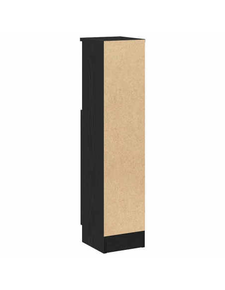 Mobile da Bagno con Portarotolo Nero 20,5x22x90 cm