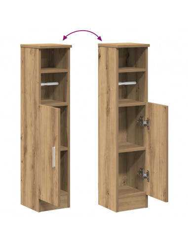 Mobile da Bagno con Portarotolo Rovere Artigianale 20,5x22x90cm
