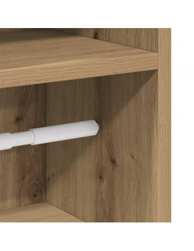 Mobile da Bagno con Portarotolo Rovere Artigianale 20,5x22x90cm