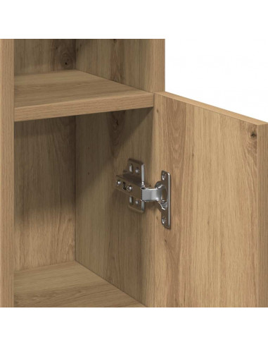 Mobile da Bagno con Portarotolo Rovere Artigianale 20,5x22x90cm