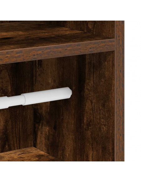 Mobile da Bagno con Portarotolo Rovere Fumo 20,5x22x90 cm