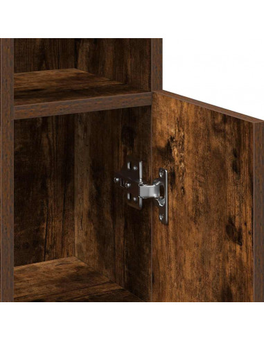 Mobile da Bagno con Portarotolo Rovere Fumo 20,5x22x90 cm