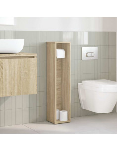 Mobile da Bagno con Portarotolo Rovere Sonoma 20,5x20x90 cm 2