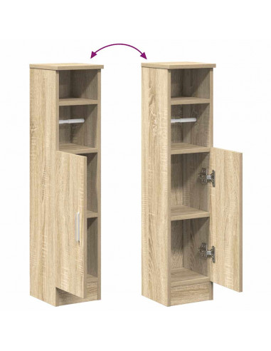Mobile da Bagno con Portarotolo Rovere Sonoma 20,5x22x90 cm