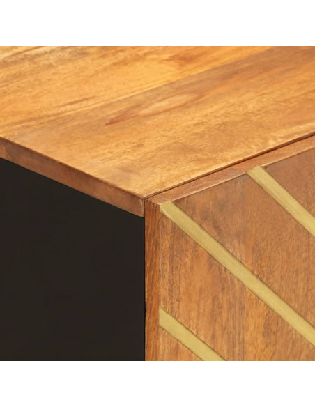 Mobile Sotto Lavabo da Bagno Marrone e Nero in Legno di Mango