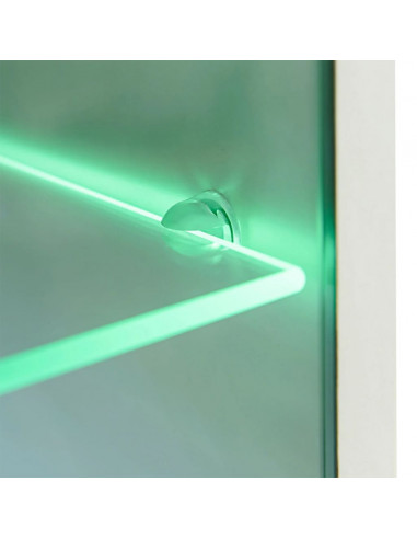 Mobili con Vetrina Parete Unità TV 4pz Nero Lucido con Luci LED