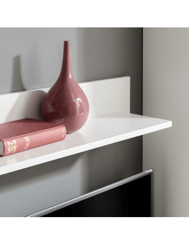 Mobili con Vetrina Parete Unità TV 4pz Nero Lucido con Luci LED