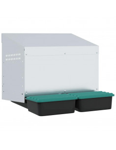 Nido per Polli 2 Scomparti A Parete in Acciaio Zincato