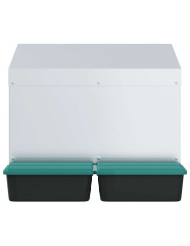 Nido per Polli 2 Scomparti A Parete in Acciaio Zincato