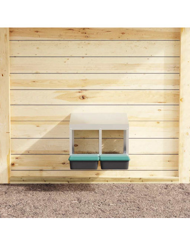 Nido per Polli 2 Scomparti A Parete in Acciaio Zincato