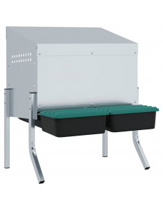 Nido per Polli 2 Scomparti con Gambe in Acciaio Zincato