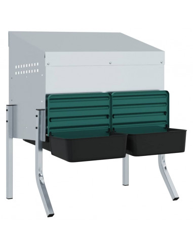 Nido per Polli 2 Scomparti con Gambe in Acciaio Zincato