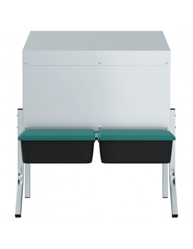 Nido per Polli 2 Scomparti con Gambe in Acciaio Zincato