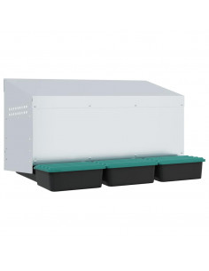 Nido per Polli 3 Scomparti A Parete in Acciaio Zincato