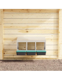 Nido per Polli 3 Scomparti A Parete in Acciaio Zincato 2