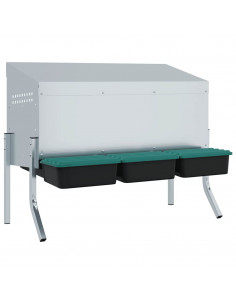 Nido per Polli 3 Scomparti con Gambe in Acciaio Zincato