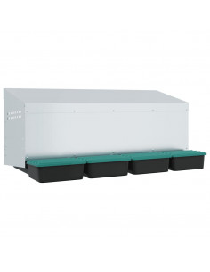 Nido per Galline a 4 Scomparti da Parete in Acciaio Zincato