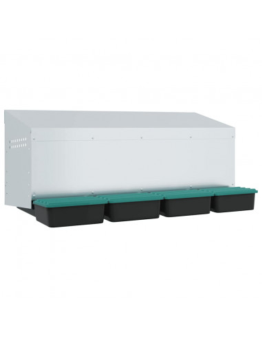 Nido per Galline a 4 Scomparti da Parete in Acciaio Zincato