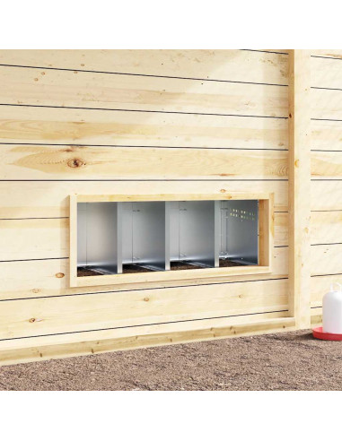 Nido per Galline a 4 Scomparti da Parete in Acciaio Zincato