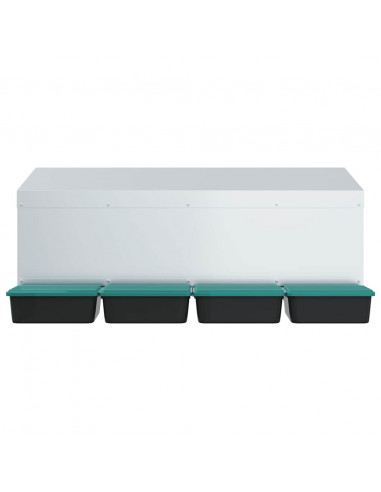 Nido per Galline a 4 Scomparti da Parete in Acciaio Zincato