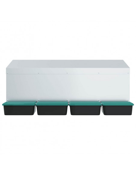 Nido per Galline a 4 Scomparti da Parete in Acciaio Zincato