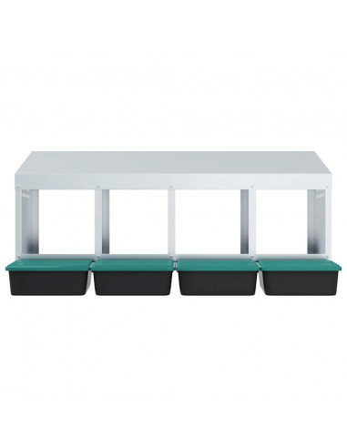 Nido per Polli 4 Scomparti A Parete in Acciaio Zincato