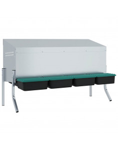 Nido per Polli 4 Scomparti con Gambe in Acciaio Zincato