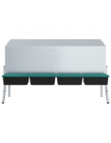 Nido per Polli 4 Scomparti con Gambe in Acciaio Zincato