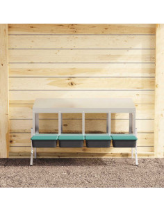 Nido per Galline a 4 Scomparti con Gambe in Acciaio Zincato 2