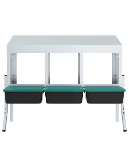 Nido per Galline a 4 Scomparti con Gambe in Acciaio Zincato