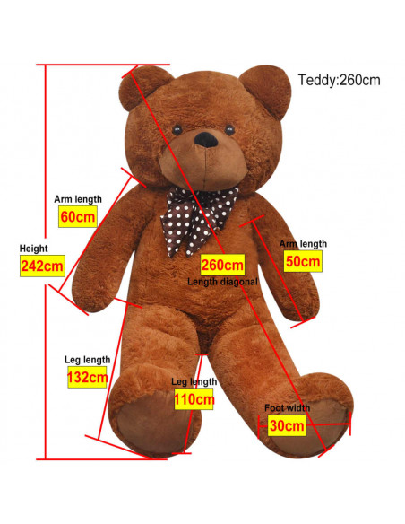 Orsacchiotto di Peluche Marrone 242 cm