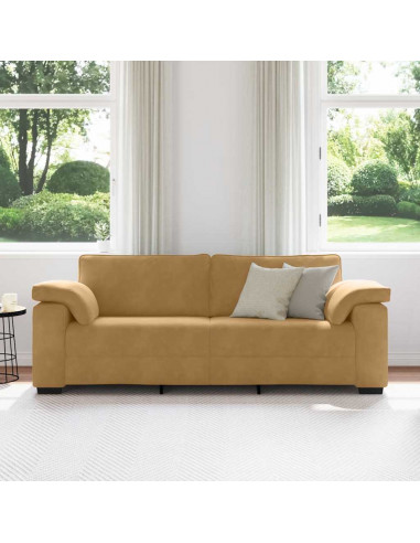 Divano a 3 Posti Marrone 178 cm in Velluto