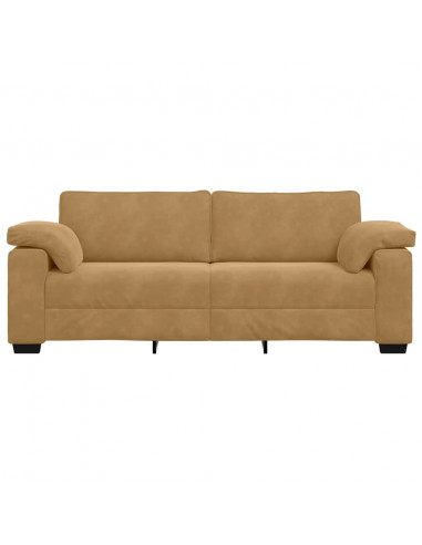 Divano a 3 Posti Marrone 178 cm in Velluto