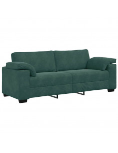 Divano a 3 Posti Verde Scuro 178 cm in Velluto