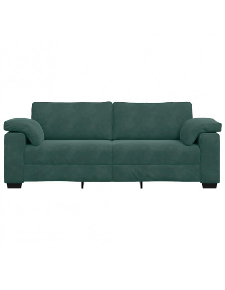 Divano a 3 Posti Verde Scuro 178 cm in Velluto