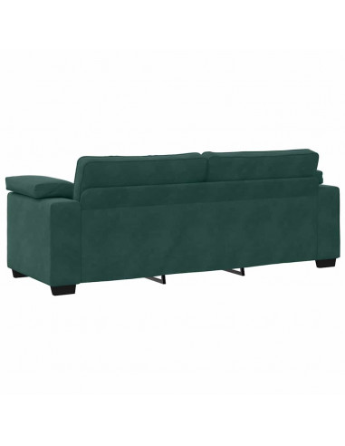 Divano a 3 Posti Verde Scuro 178 cm in Velluto
