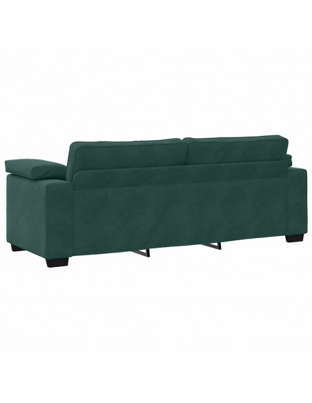 Divano a 3 Posti Verde Scuro 178 cm in Velluto