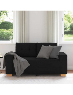Divano Divanetto Nero 120 cm in Tessuto 2