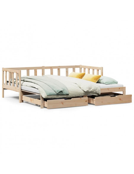 Divano Letto Estraibile con Cassetti senza Materasso 80x200 cm