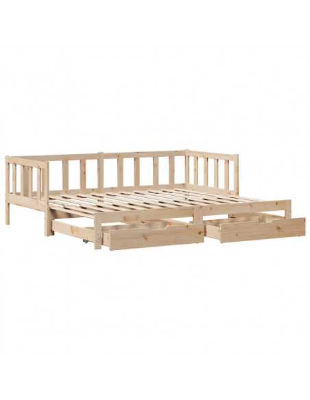 Divano Letto Estraibile con Cassetti senza Materasso 80x200 cm