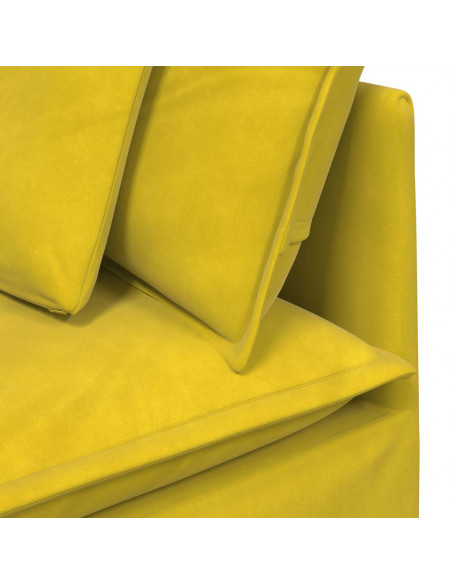 Divano Modulare con Cuscini in Velluto Giallo