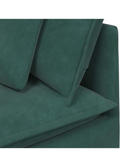 Divano Modulare con Cuscini in Velluto Verde Scuro