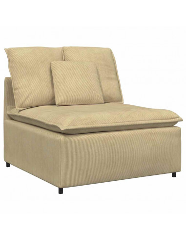 Divano Modulare con Cuscini Tessuto a Coste Verde Chiaro Grigio